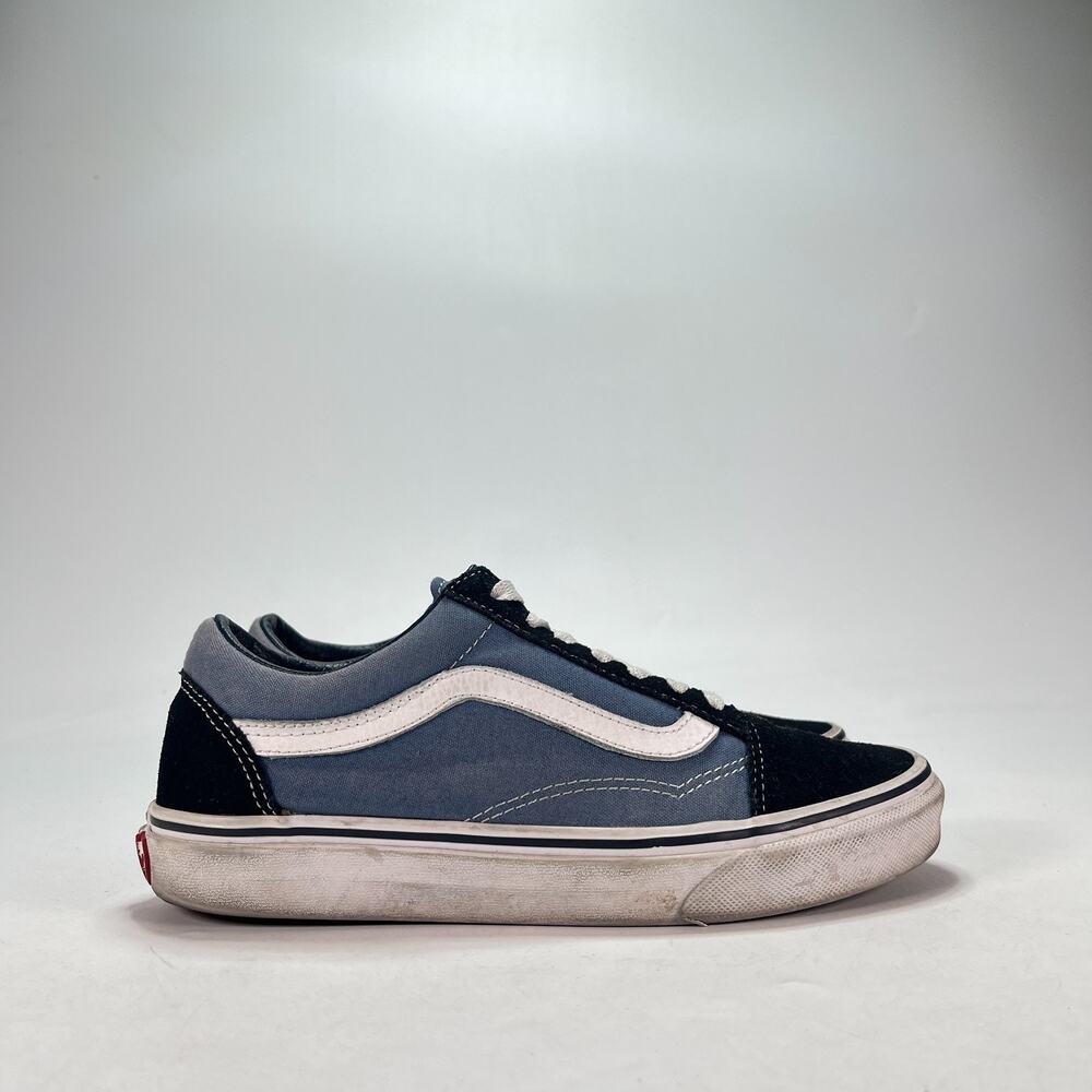 Vans Old Skool Blue Black Low Top Canvas Sneakers Shoes Women's Size 7.5